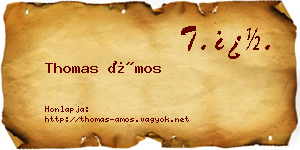 Thomas Ámos névjegykártya